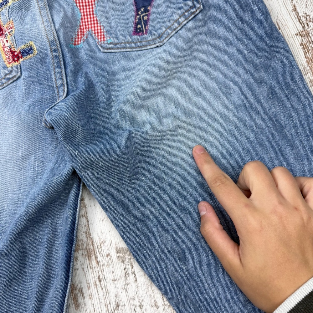 Y2K London Jean Vintage Straight Leg Patchwork Sexy Butt Spell Out Denim Size 6 - Picture 3 of 11
